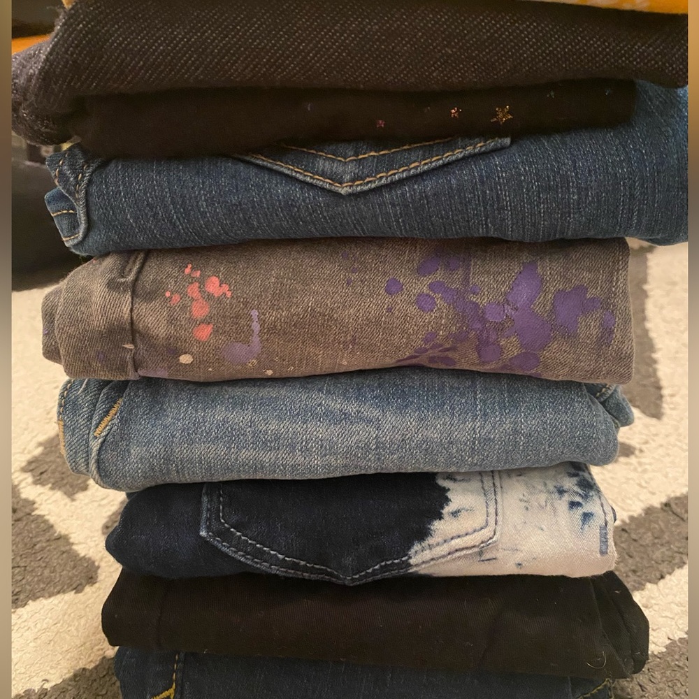 Bundle denim + leggings girls size 6/6X